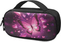 Pink Butterfly Hearts Insulated Diabetic Carrying Cooling Bag with Zipper Portable Medicine Cooling Bag for Insulin Pen and Medical Diabetic Supplies, Cute Valentine Decor
