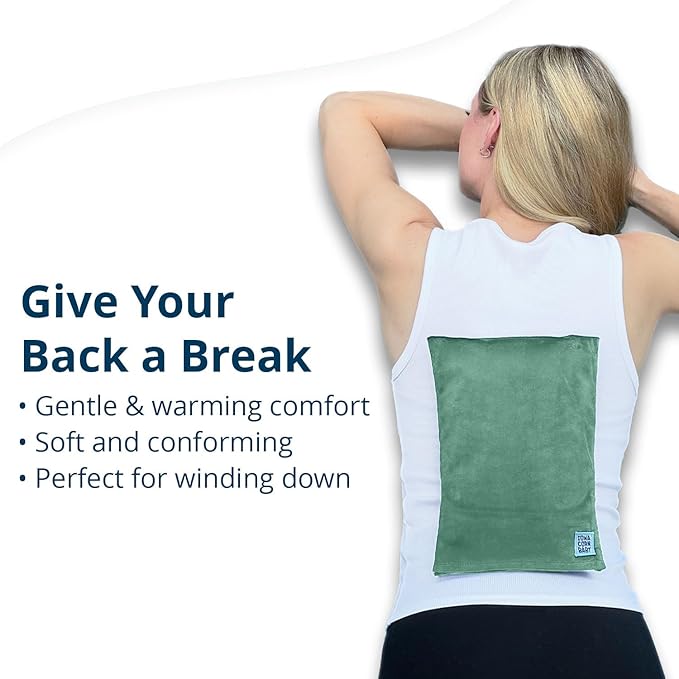 Microwave Heating Pad (with Removable Cover) – Weighted Microwavable Moist Heat Therapy Pad for Back, Neck, Shoulders, and Cramps – Portable, Reusable Cold or Warm Compress, 10" x 7", 2.5lbs