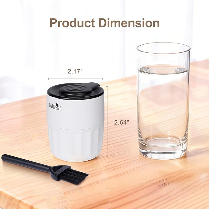 Fullicon Pill Crusher Fine Powder, Stainless Steel Grinder Head, 2-in-1 Medicine Crush with Storage, Small Pill Grinder for Pets, Elderly & Kids (Black White)