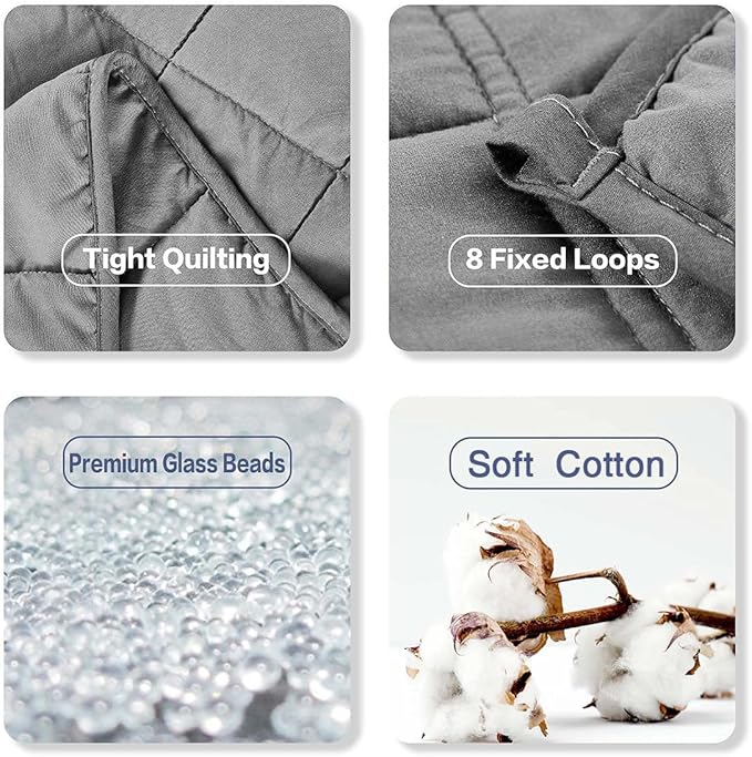 Weighted Blanket 10lbs 48"x72" Full Size for Adults, Heavy Throw Blanket for Couch & Bed, Soft Breathable Cotton for All-Season Comfort (48"x72"10lbs)