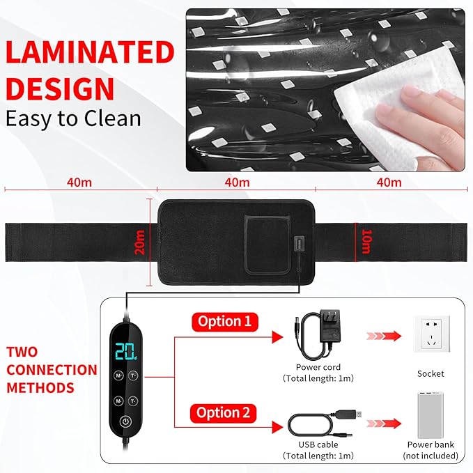 120 LEDs Red Light Therapy for Body,660nm&850nm Infrared red Light Therapy,Red Light Therapy Belt for Pain Relief of Muscles and Joints,3-in-1 LED Bead with Timer Remote Control