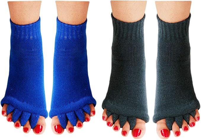 Toe Separator Yoga Gym Sports Massage Foot Alignment Socks 2 Pairs