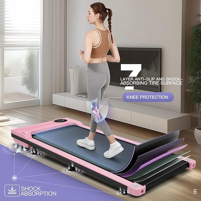 ANCHEER Walking Pad 3.0HP Under Desk Treadmill 300lbs Weight Capacity with Remote Control, Compact Electric Treadmills for Home/Gym/Office with LED Screen, Ultra-Quiet, Installation-Free