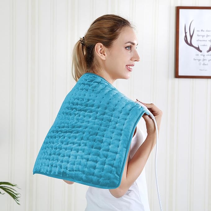 Electric Heating pad for Back Neck Shoulder Knee Arms Legs- Electric Heat Pads with 6 Heat Settings & Auto Shut Off &Dry/Moist Heat Heating Pad for Birthday Mother Father Girl Men Women