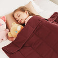CuteKing Weighted Blanket - Weighted Blanket with Premium Glass Beads - Breathable Heavy Blanket for Comfortable Rest - Thick Blanket All Season (10lbs, 50"x60", Claret Red)