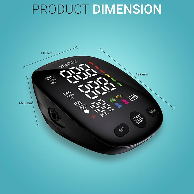 Blood Pressure Monitor - Digital BP Cuff with 8.7” - 16.5” Cuff and 13” - 21” Cuff (Set of 2), 2x120 Reading Memory - Adjustable Blood Pressure Cuff for Upper Arm with Large Backlit Display
