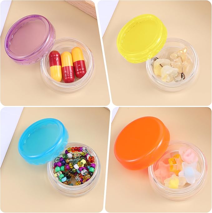 Small Pill Organizer, 5 Pcs Mini Pill Box BPA Free Travel Pill Case Cute Portable Daily Pill Organizer for Pocket Purse Medicines Storage Container Cod Liver Oil Storage Box Earplug Case