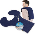 SunnyBay Shoulder and Upper Back Heating Pad, Microwavable Heated Neck and Shoulder Wrap, Weighted Moist Pain Relief Pack with Washable Cover and Flax Seed Filling, Extra Large, Midnight Blue