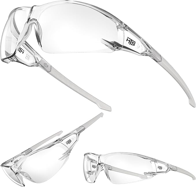 HTS HUNTERSKY ANSI Z87.1 Anti-Fog Clear Safety Glasses Pickleball Youth Baseball Lab Chemistry Goggles Scratch Resistant