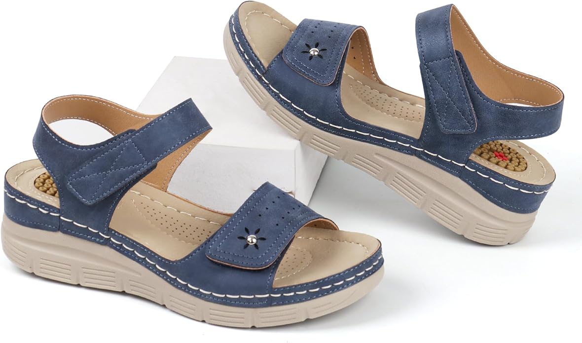 JABASIC Women Comfortable Sandals Orthotic Walking Sandals Orthopedic Arch Support Sandals