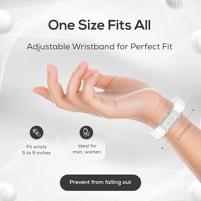 EMF BodyBand Plus+ Bracelet - Holistic Wellness Harmonizer Wristband for Men and Women (White)