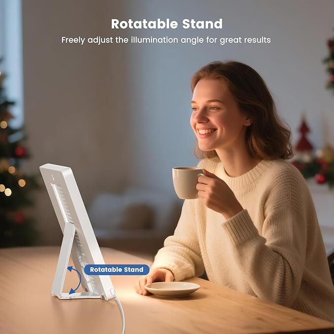Light Therapy Lamp - 10000 Lux Therapy Light, 3 Color Temperature & Wall Mount with Memory Function, Touch Control Portable Daylight Therapy Lamp with Adjustable Brightness for Home & Office.