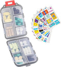 INVODA 7-Day Pill Organizer with Medicine Labels Travel Pill Case Compact, Portable Medication Organizer for Daily Use (3.7 x 2.4 x 1.18 Inches)