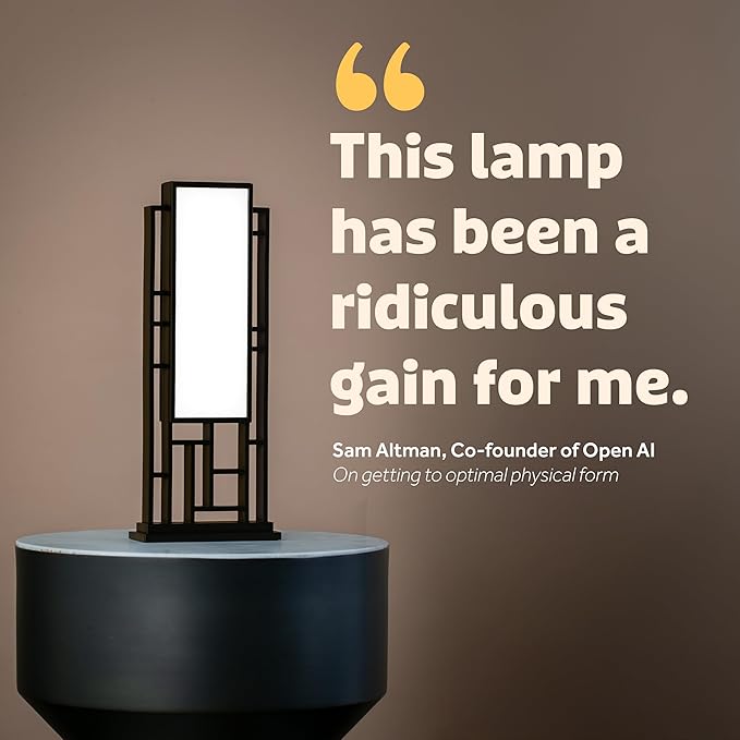 Circadian Optics Lattis Bright Light Therapy Desk Lamp | As Seen On Shark Tank | 10,000 LUX UV-Free Full-Spectrum LEDs | Art Deco Designer | Sunlight Lamp for Seasonal Blues, Focus, Energy & Sleep