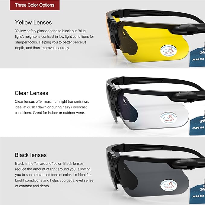 xaegistac Shooting Glasses with Case Anti Fog Hunting Safety Glasses for Adults
