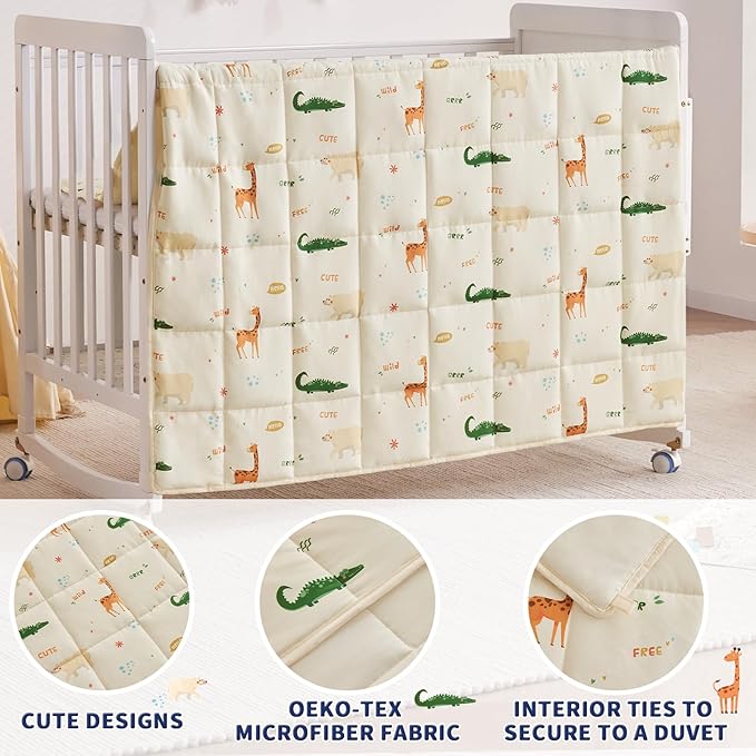 anfie Weighted Blanket Kids (48"x72" 6lbs), Weighted Blanket Cooling Blanket for Sleeping,Throw Size Breathable Blanket with Premium Glass Bead(Beige Animal)