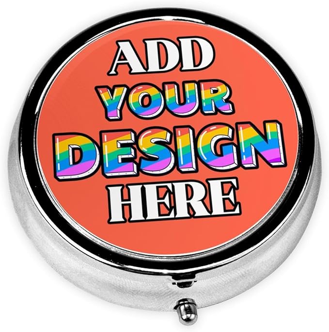 Custom Pill Holder, Medicine Pill Box Case Container Travel Pill Organizer Vitamin for Purse Med Wallet Portable Mini Pastillero Round, Tomato, Personalized Gifts with Photo