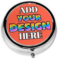 Custom Pill Holder, Medicine Pill Box Case Container Travel Pill Organizer Vitamin for Purse Med Wallet Portable Mini Pastillero Round, Tomato, Personalized Gifts with Photo