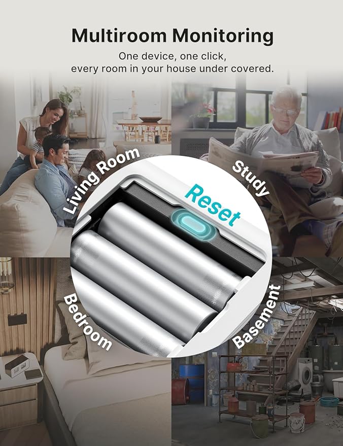 X-Sense Radon Detector, Audible & Visual Alerts, One-Touch Reset, Stores Up to 99 Local Reports, with Temperature & Humidity Range Display, Long-Term Accurate Monitoring Up to 999 Days, Model XR0B-SR