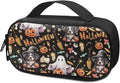 Halloween Ghost Pumpkin Insulin Cooler Diabetic Carrying Case, Travel Medicine Decor Bag with Handle, Portable Diabetic Kits Storage Bag for Glucose Meter Insulin Pens and Accessories