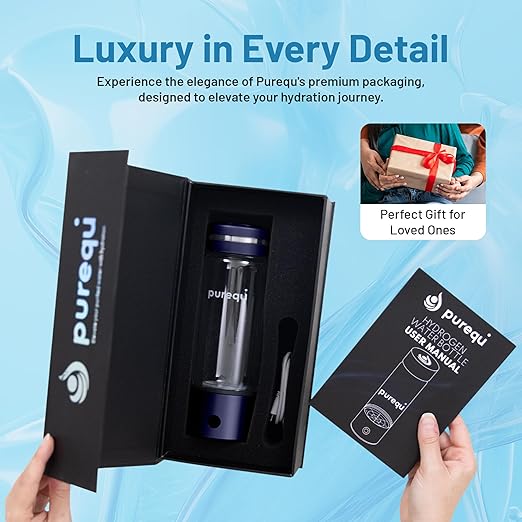 Portable Hydrogen Water Bottle Generator – SPE/PEM Hydrogen Infusion, Rechargeable, Quick 5–10 Min Hydrogen-Rich Water Maker for Travel, Fitness & Daily Hydration (Up to 3000 PPB)