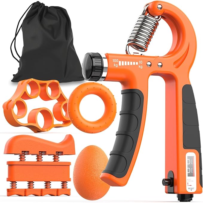 JKSHMYT Grip Strength Trainer Kits (5 Pack), Adjustable Resistance Forearm Strengthener, Hand Gripper Strengthener for Muscle Building