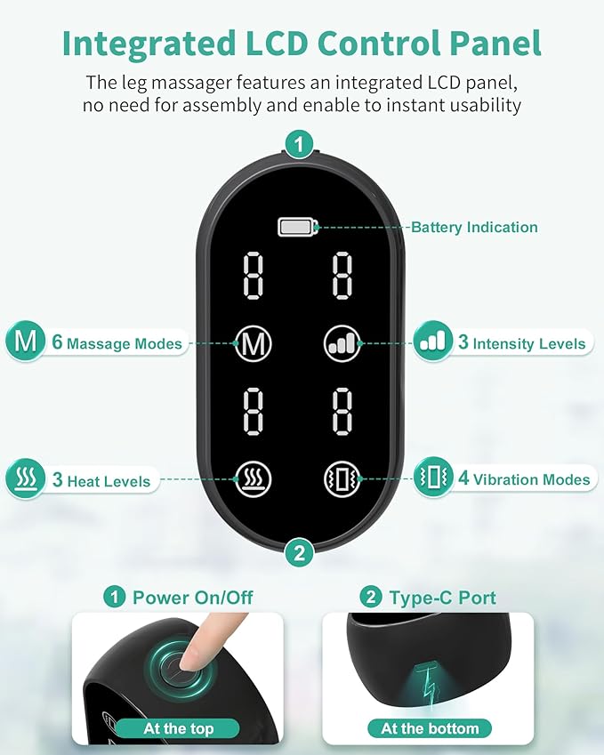 Medcursor Cordless Foot and Leg Massager with Heat, Rechargeable Leg Massager for Circulation and Pain Relief After Exercise, Portable Massager Boots for Home Office Gym Use