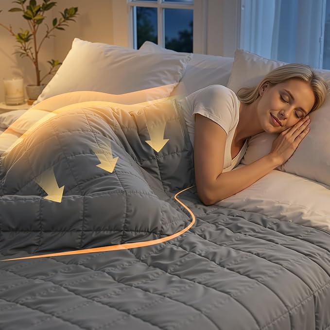 Smart Queen Weighted Blanket for Adults (Queen Size 60x80,15lbs) Large Soft Heavy Blanket Machine Washable for Fall, Bedding &Napping with Soft Cotton (60x80 | 15lbs Grey)