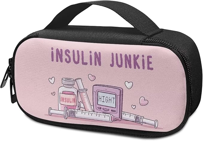 Rnyleeg Pink Insulin Bag for Women Portable Diabetic Supplies Storage Bags with Handle Small Size Diabetic Bags for Supplies Medicine Cooler Bag
