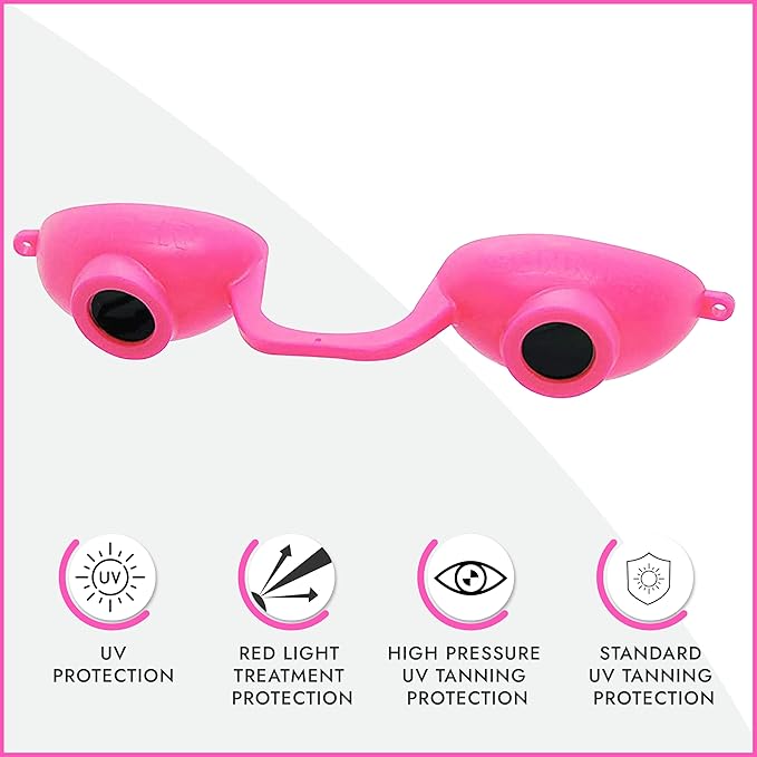 Super Sunnies EVO FLEX Flexible Tanning Bed Goggles Red Light Therapy Eye Protection UV Glasses, FDA Compliant - 4 Pack