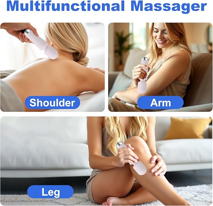 Personal Massager, Micro Wireless Massager, Small & Powerful, Waterproof Portable, Suitable for Relieving Neck, Leg and Shoulder Pain, Purple