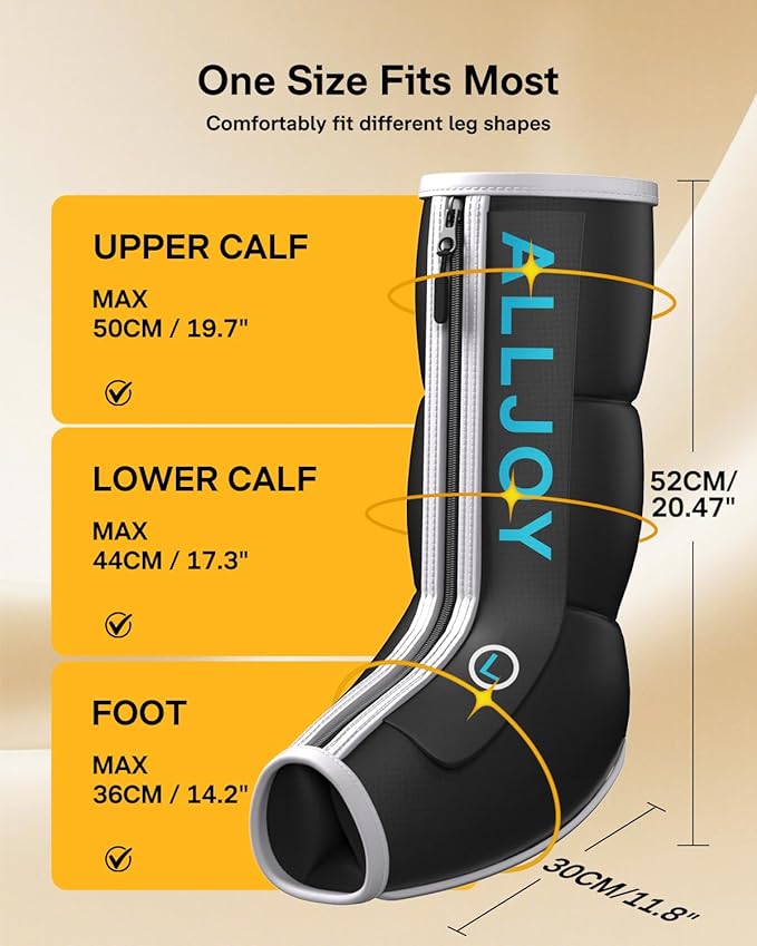 ALLJOY Fathers Mothers Day Gifts, Leg Massager with Heat and Compression, Sequential Leg Compression Massager Boots w/ 2 Heat 4 Mode 4 Intensity, Leg Massager for Circulation and Pain Relief FSA