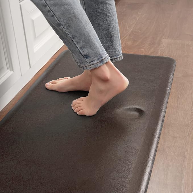 Color&Geometry Anti Fatigue Floor Comfort Mat 3/4 Inch Thick 17"x24" Perfect for Standing Desks, Kitchen Sink, Stove, Dishwasher, Countertop, Office or Garage, Brown