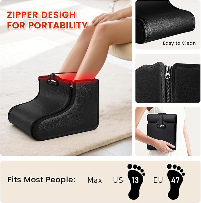 Red Light Therapy for Feet, Infrared Light Therapy for Feet Neuropathy with 200 LEDs 3-in-1 Chip 660nm Red Light-Therapy & 850nm Infrared Light Device for Body Full Coverage Detachable by Zips