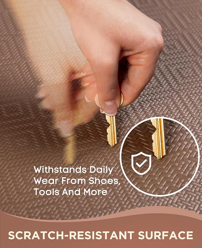 Ophanie Kitchen Mats for Floor, 3/4 Inch Thick Kitchen Rugs, 20x32 Anti Fatigue Standing Cushioned Mat, Waterproof,Comfort Ergonomic Mat for Office, Home, Sink, Brown Non-Slip Bottom