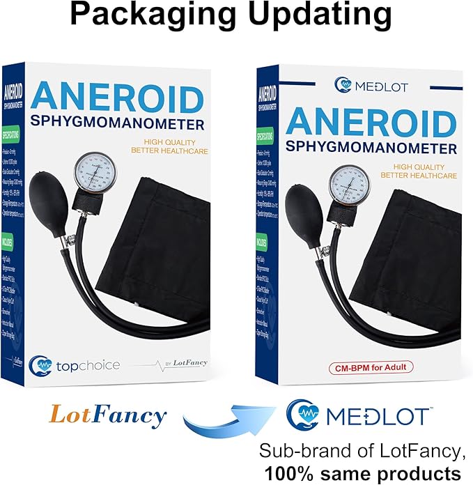 LotFancy Manual Blood Pressure Cuff Adult, Professional BP Cuff 10"-16", Standard Adult Size Sphygmomanometer with Carrying Case and Zero Calibration for Home Medical, Nursing Student, Doctor, Nurse