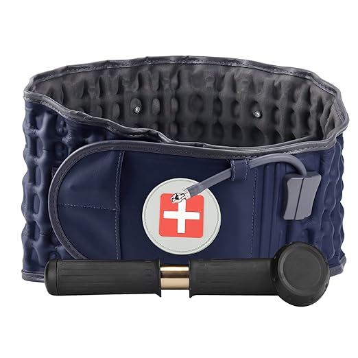 Decompression Back Belt - Lumbar Support Belt for Men & Women Lower Back Pain Relief, Back Traction Device Fits Waist Size 29-49 Inches (Blue)