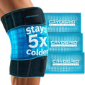 Cryogrid Knee Ice Pack Wrap - Reusable Cold Therapy Knee Ice Brace for Pain Relief, Swelling, Surgery Recovery, Arthritis, Patella & Meniscus Tear - Adjustable Compression Clay/Gel Wrap for Injuries