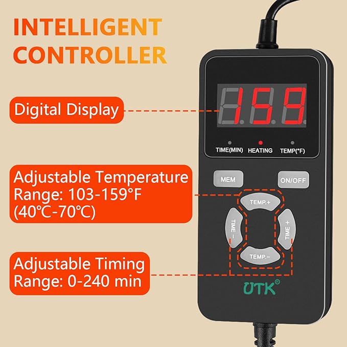 UTK Shoulder Heating Pads for Rotator Cuff Pain, Far Infrared Heating Pad for Shoulder, Shoulder Wrap with Natural Jade & Auto Shut Off & Smart Controller, Larger Size Shoulder Straps Gifts for Men