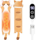 Cat Heating Pad-USB Heated Plush Stuffed Animals for Period Cramps and Menstrual Pain Relief,22” Portable Electric Kitten Heating Pads,Soft Built-Pocket Plush Women Girls Birthday,Orange
