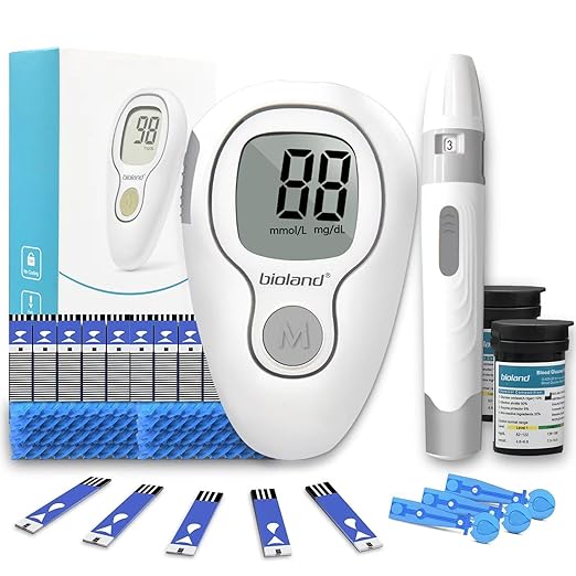 Glucose Monitor Kit, Diabetes Testing Kit, Blood Glucose Meter, 100 Glucometer Strips, 100 Lancets, Test Strips Blood Sugar Meter Glucometer
