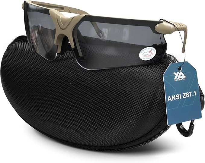 xaegistac Shooting Glasses with Case Anti Fog Hunting Safety Glasses for Adults