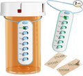 Betife 2-Pack Pill Reminder Tracker - Elastic Lanyard & 3M Stickers, Reusable Medication Reminder for Most Pill Bottles, Daily Habit Tracker for Seniors & Busy Adults