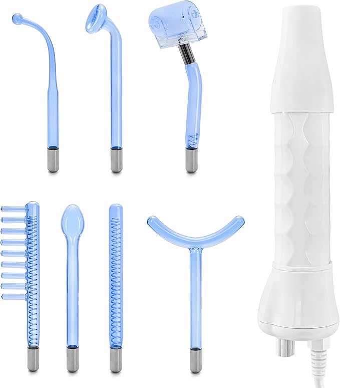 Elitzia ETSC640B Hi Frequency Facial Care Tool Skin Toning Device with 7 Electrode Tubes Blue