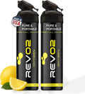 Oxygen Can | 98% Pure Portable Oxygen for Recovery, Immunity & Hiking | 10L Canister with Leak-Proof Mouthpiece & Trigger Lock | Natural Citrus Boost for Breathing, Energy & Wellness - Lemon 2 Pack