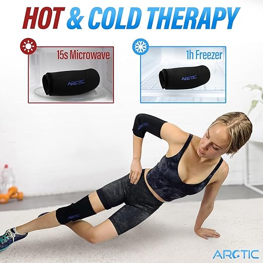 Cold Therapy Compression Wrap – Flexible & Reusable Knee Ice Compression Sleeve for Pain Relief, Knee Ice Pad Wrap ITB, Meniscus, ACL, MCL Recovery