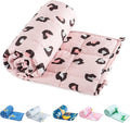 Sivio Weighted Blanket - 100% Cotton Heavy Blanket 10lbs, 41 x 60 inches, Washable Breathable Soft Throw Blanket with Glass Beads, Pink Leopard