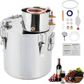 GarveeHome Alcohol Still 3 gal 12 L Water Alcohol Distiller Spirits Kit w/Copper Tube & Display Thermometer, Home Brew Wine Making Kit for Diy Whiskey, Wine, Brandy, Essential Oil