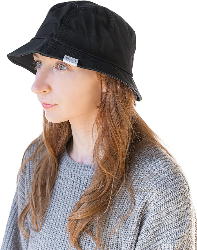 Halsa EMF Protection Hat Bucket Hat. Anti Radiation Fabric. Small. Black