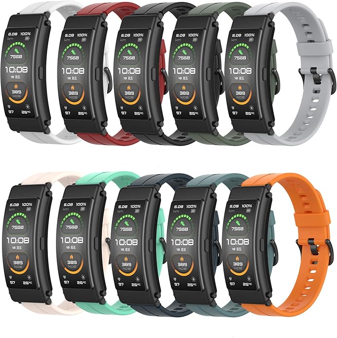 FitTurn 16mm Quick Release Watch Band for FITVII Slim Fitness Tracker Replacement [10 Pack] Colorful Silicone Wristband Adjustable Accessory Bands Strap for FITVII Slim Fitness Tracker